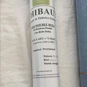 Thibaut Grasscloth Double roll Blue Wallpaper  - new unopened